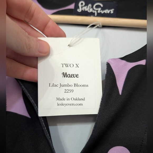 Lesley‎ Evers Maeve Lilac Jumbo Blooms Dress Floral 2X - Picture 13 of 15